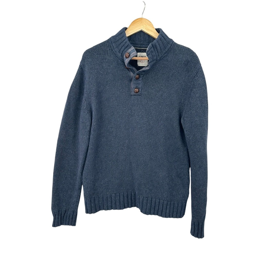 Fossil Pullover Sweater Mens L Mock Neck Classic Timeless Preppy Minimalist
